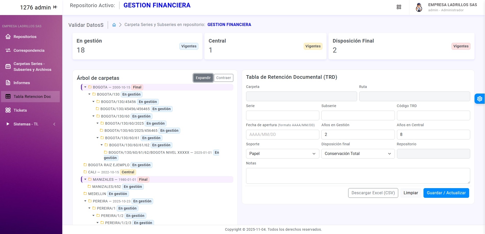 Tabla de retención documental